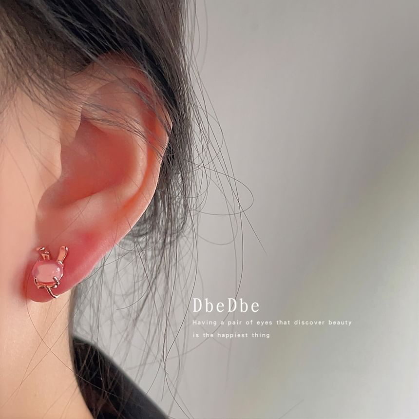 Gemstone Ear Rabbit Faux Cuff Alloy