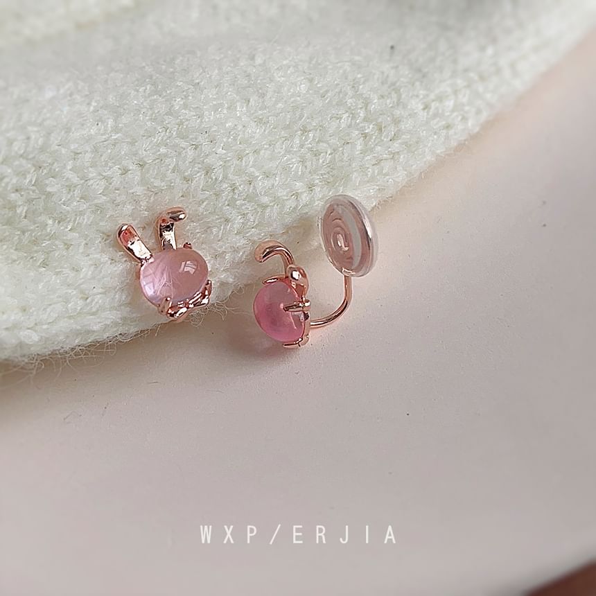 Gemstone Ear Rabbit Faux Cuff Alloy