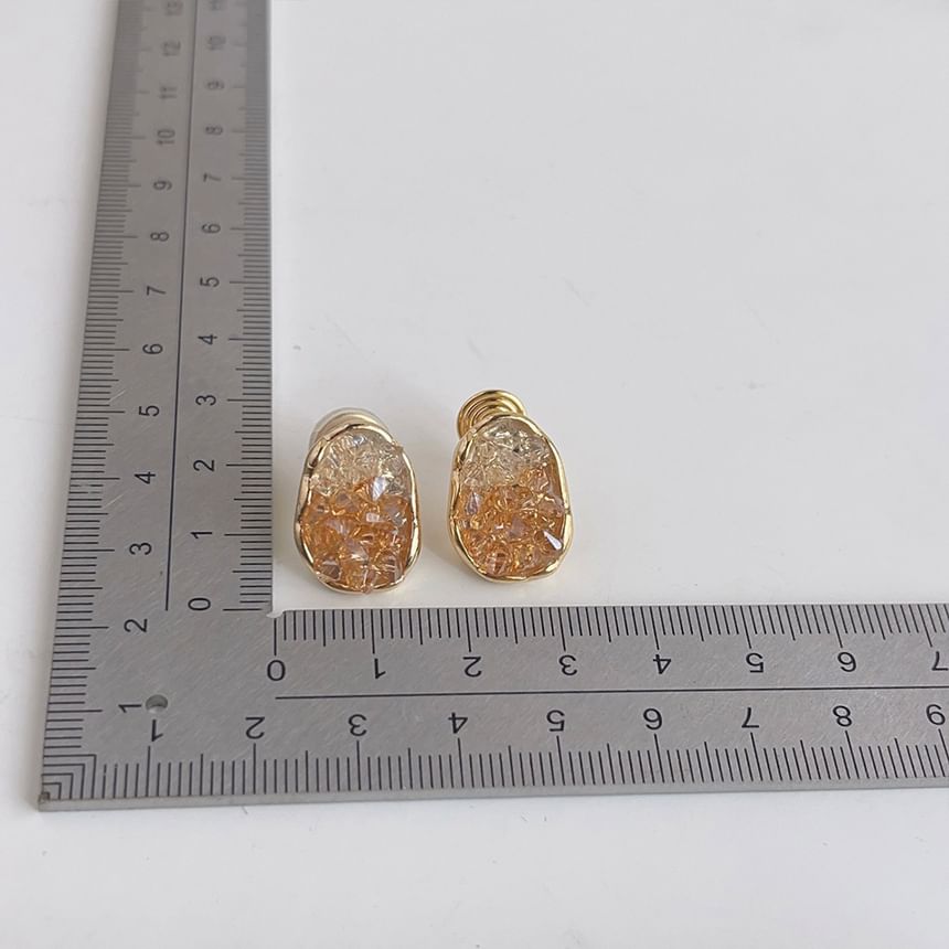 Ear Irregular Crystal Cuff Alloy Faux