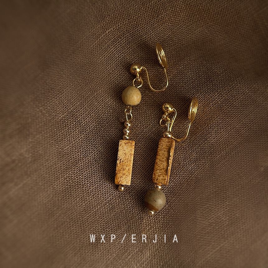 Cuff Faux Gemstone Dangle Ear Asymmetrical Alloy