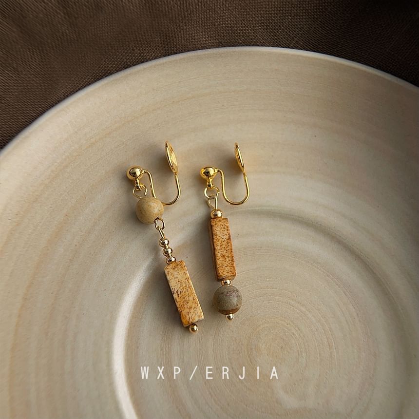 Cuff Faux Gemstone Dangle Ear Asymmetrical Alloy