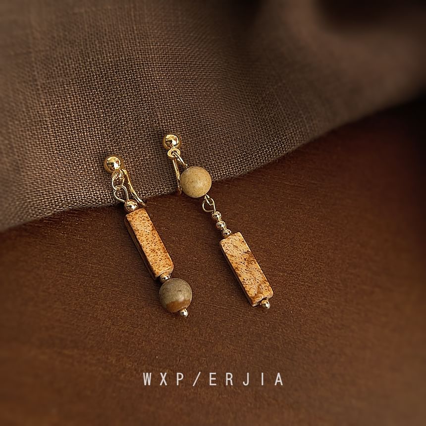 Cuff Faux Gemstone Dangle Ear Asymmetrical Alloy