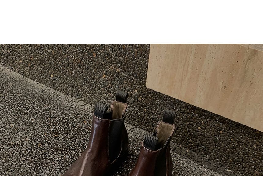 Chelsea Leather Faux Boots Short