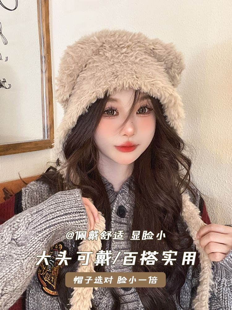 Hat Earflap Bear Fluffy Ear