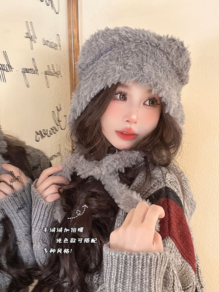 Hat Earflap Bear Fluffy Ear