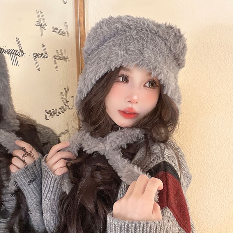 Hat Earflap Bear Fluffy Ear