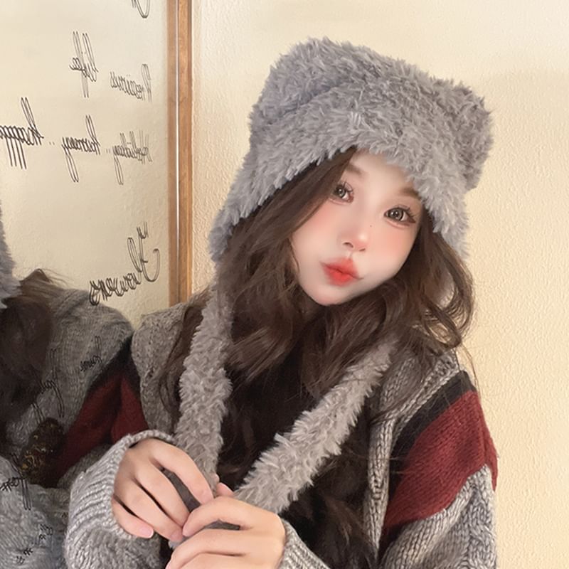 Hat Earflap Bear Fluffy Ear