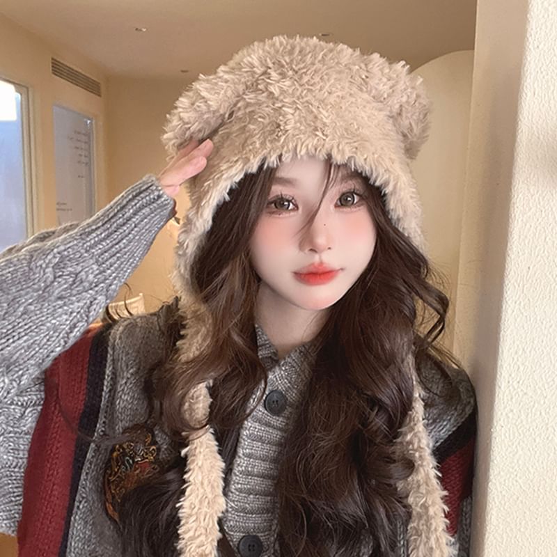 Hat Earflap Bear Fluffy Ear