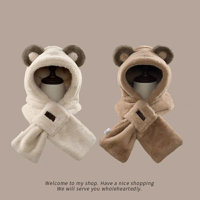 Scarfed Trapper Bear Hat Ear