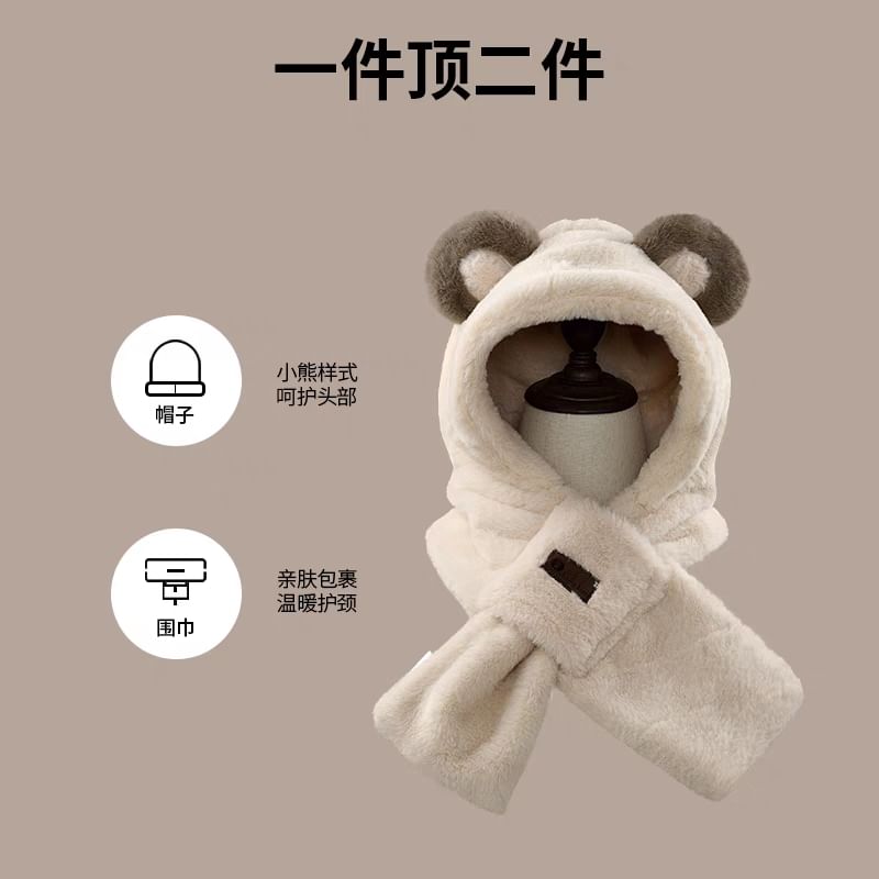 Scarfed Trapper Bear Hat Ear