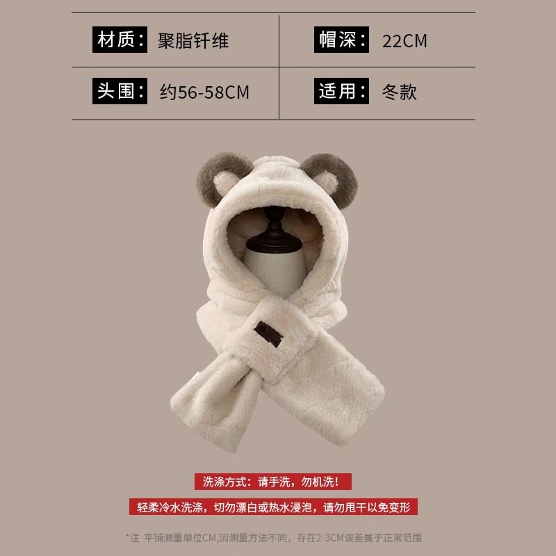 Scarfed Trapper Bear Hat Ear