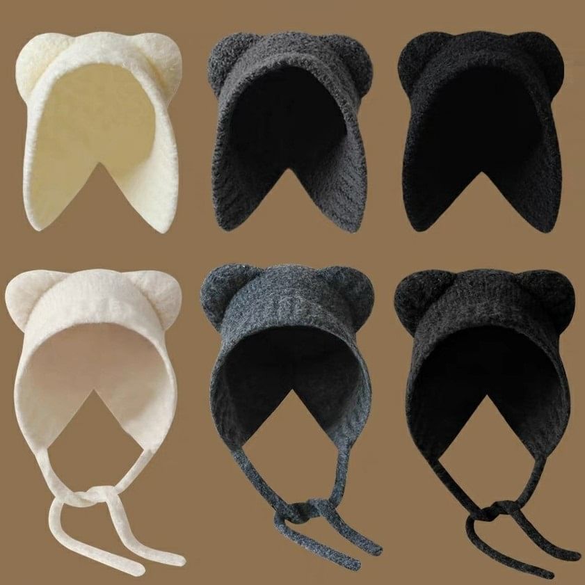 Ear Bonnet Bear Fleece Hat