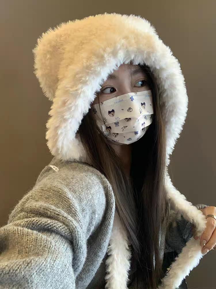 Fleece Ear Trapper Bear Hat