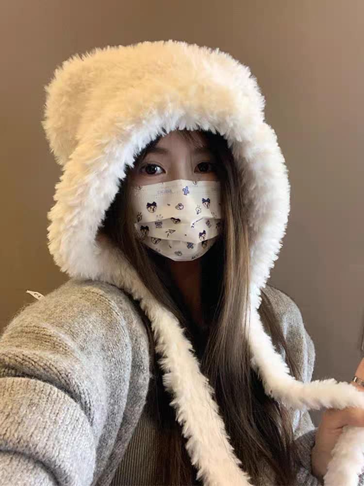 Fleece Ear Trapper Bear Hat