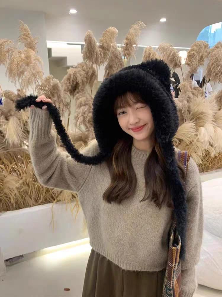 Fleece Ear Trapper Bear Hat