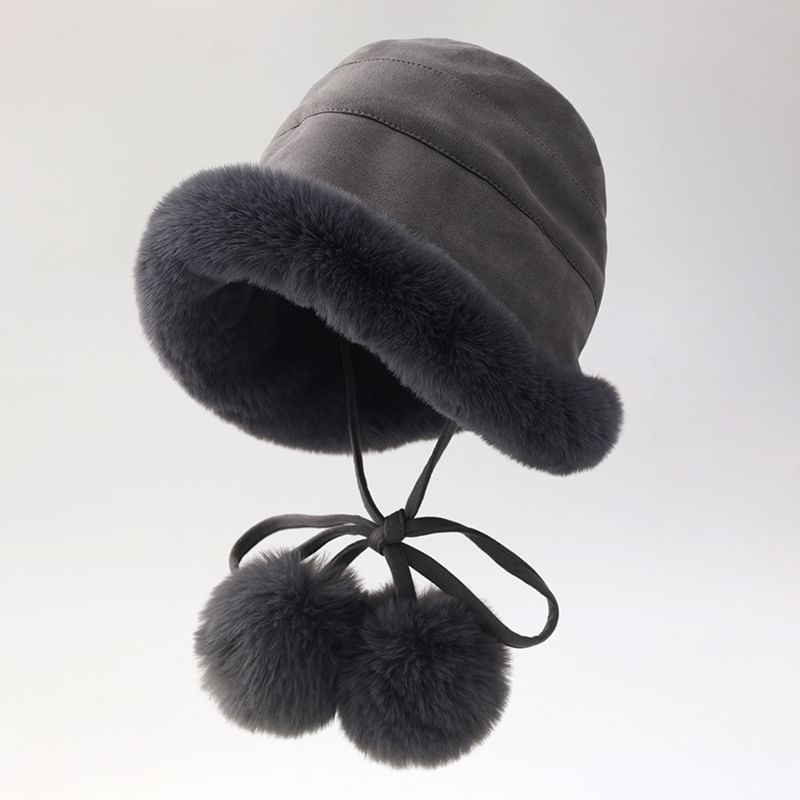 Trim Hat Bucket Fluffy
