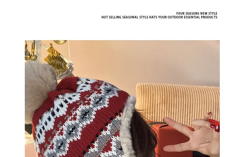 Patterned Trapper Hat