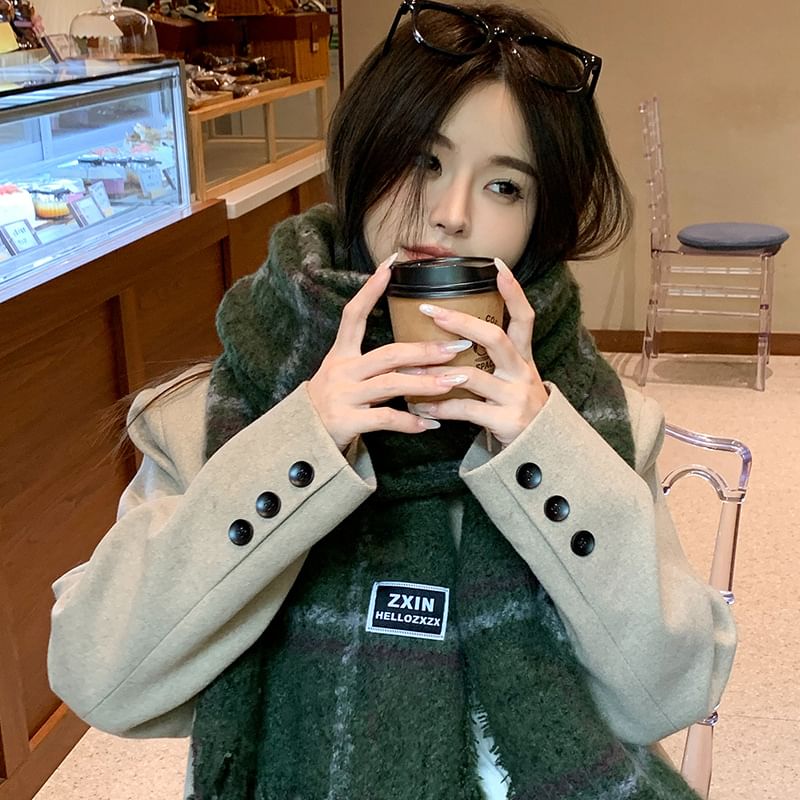Tasseled Plaid Scarf