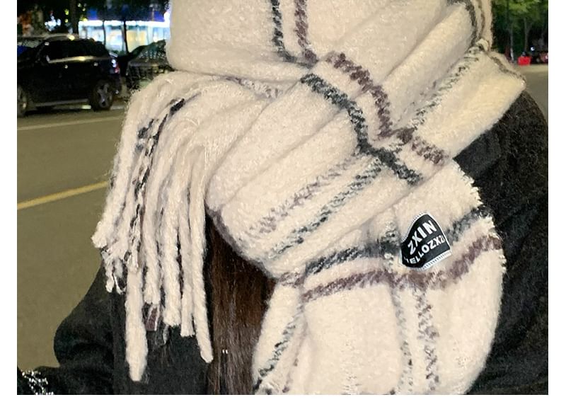 Tasseled Plaid Scarf