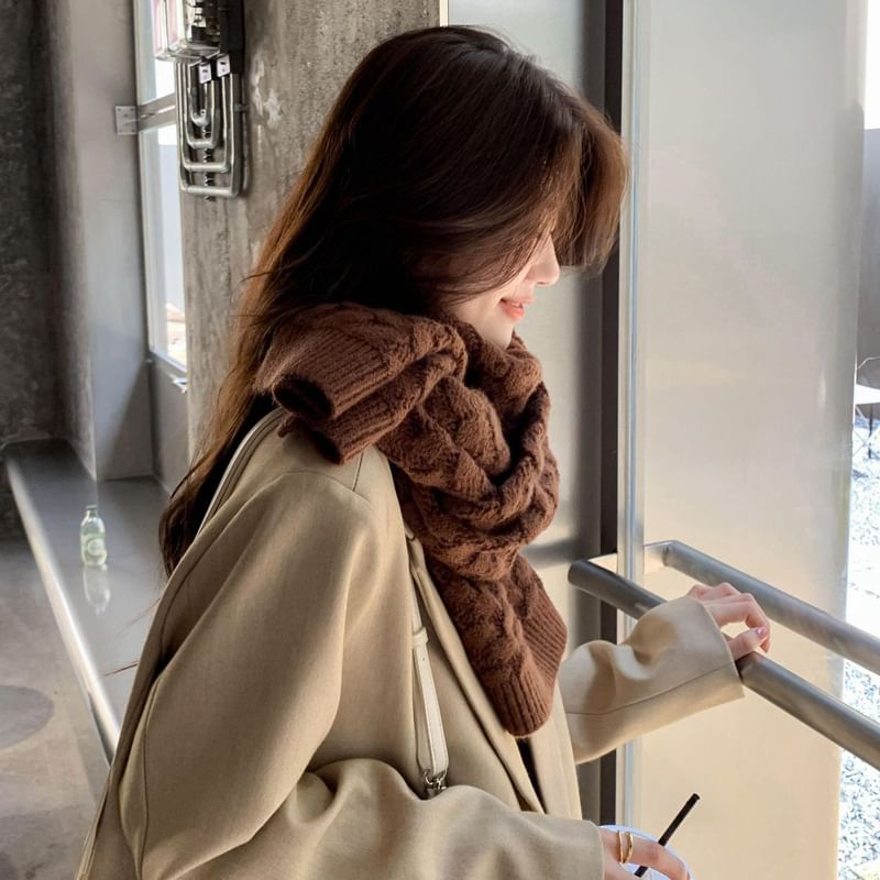 Pointelle Knit Scarf Plain