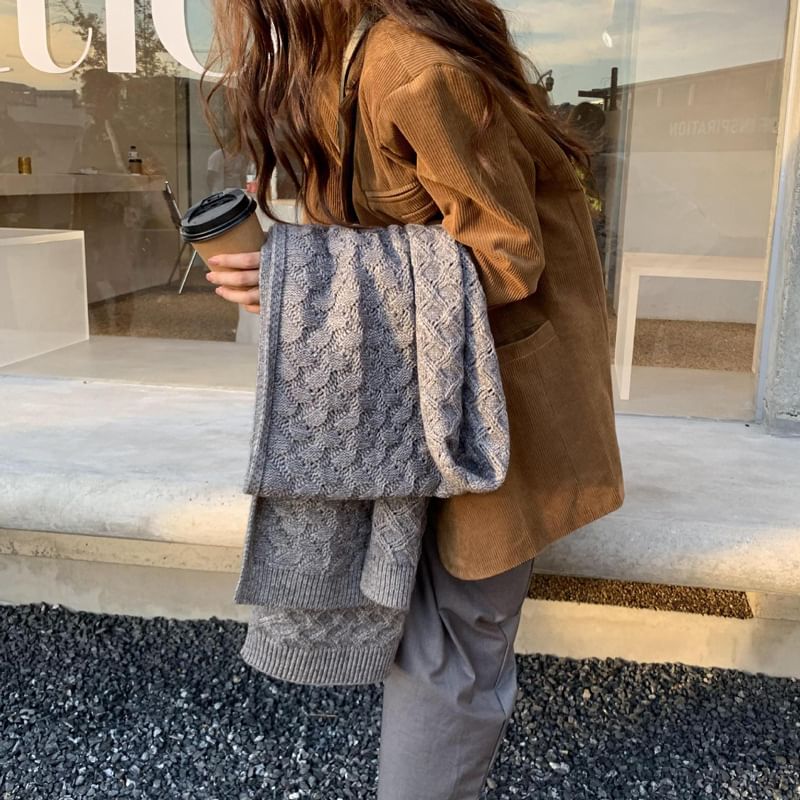 Pointelle Knit Scarf Plain