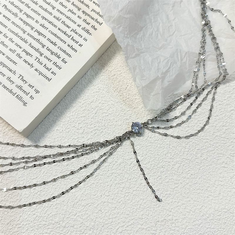 Rhinestone Choker Layered