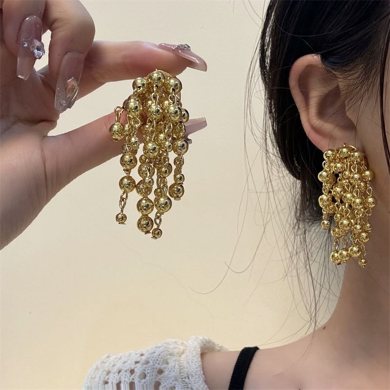 Earring Fringed Ball