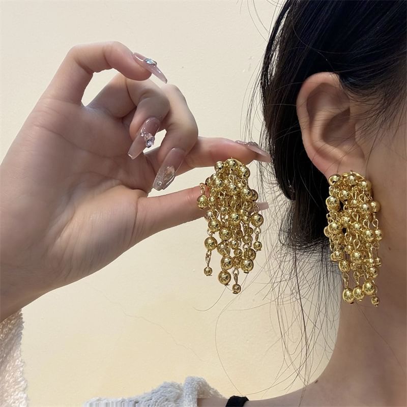 Earring Fringed Ball