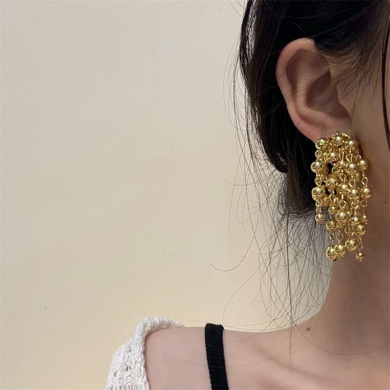 Earring Fringed Ball