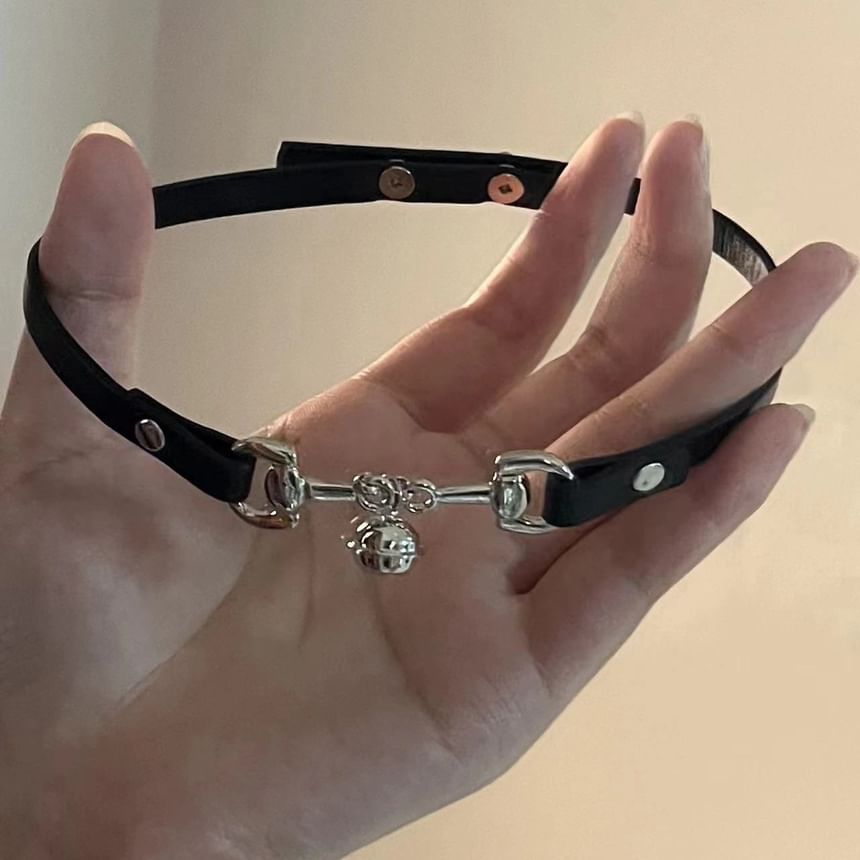 Bell Faux Leather Choker