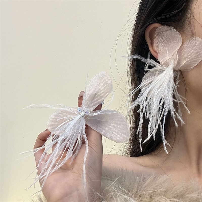 Floral Drop Earring Fringed