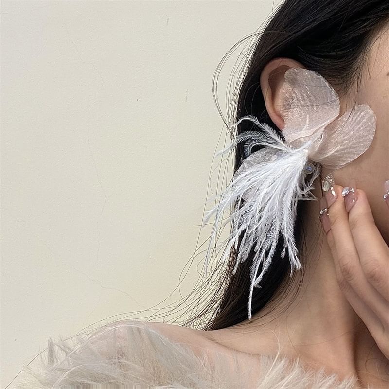 Floral Drop Earring Fringed