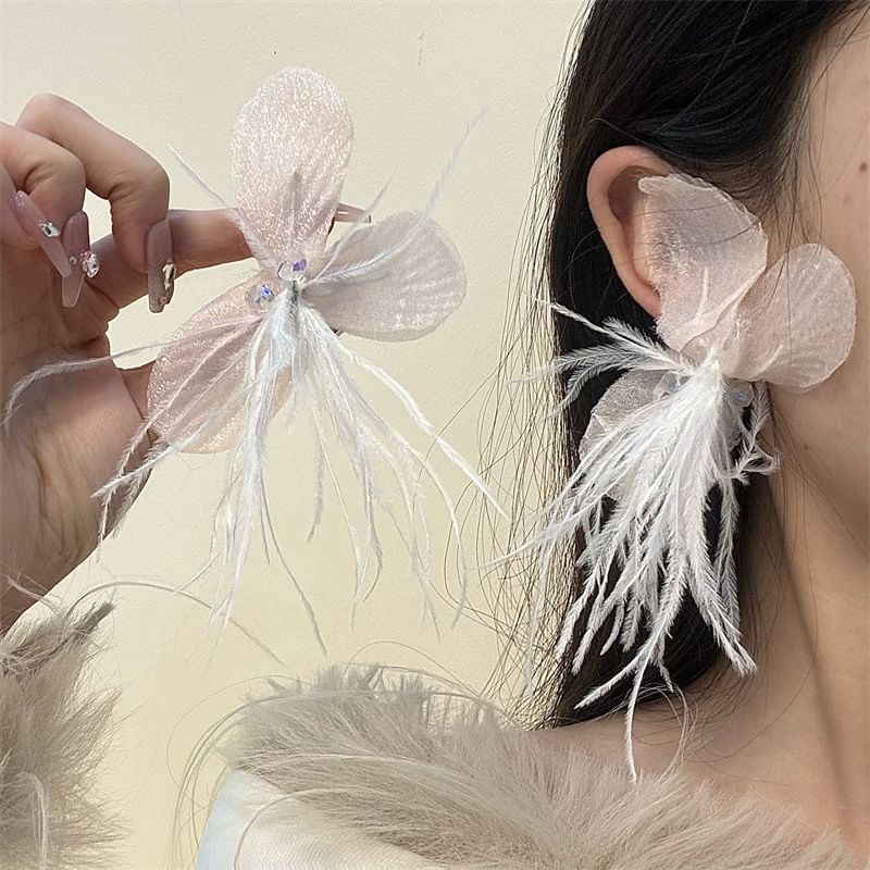 Floral Drop Earring Fringed