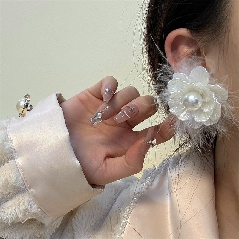 Drop Floral Frayed Earring