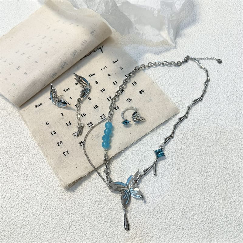 Choker Earring / Ring Drop Butterfly