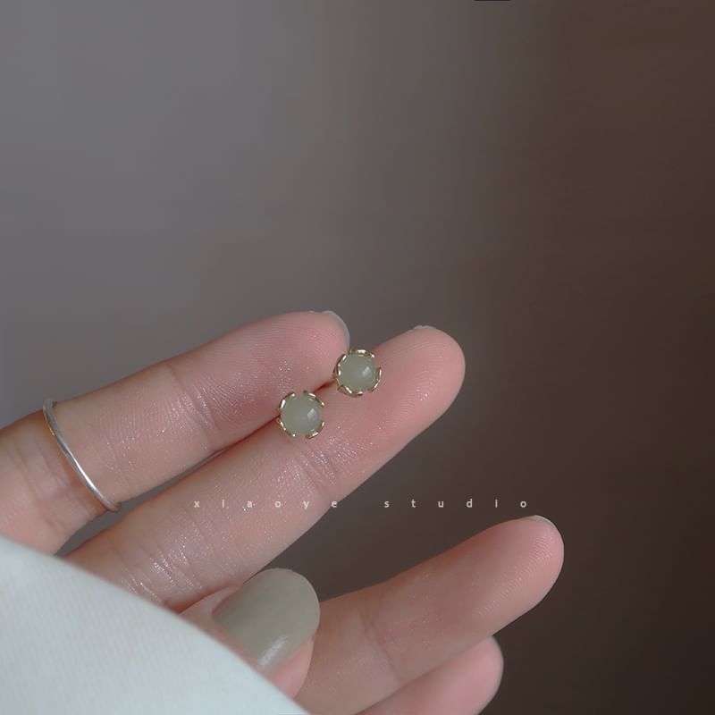 Earring Sterling Stud Bead Silver