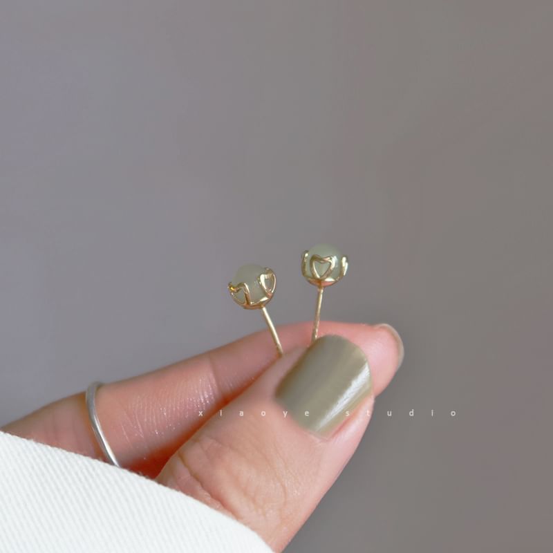 Earring Sterling Stud Bead Silver