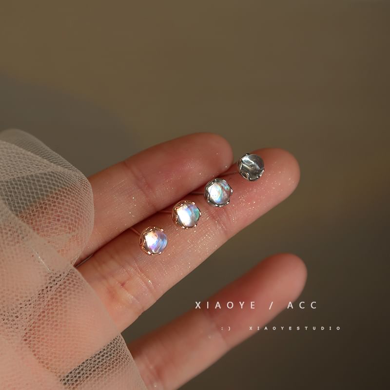 Silver Stud Sterling Earring Faux Gemstone