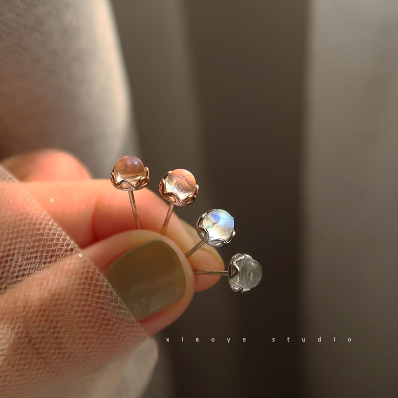 Silver Stud Sterling Earring Faux Gemstone