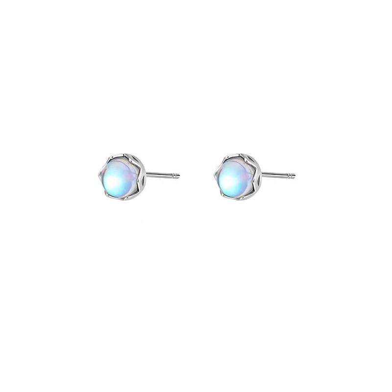 Silver Stud Sterling Earring Faux Gemstone