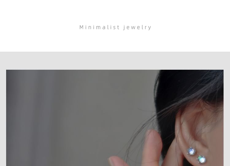 Silver Stud Sterling Earring Faux Gemstone