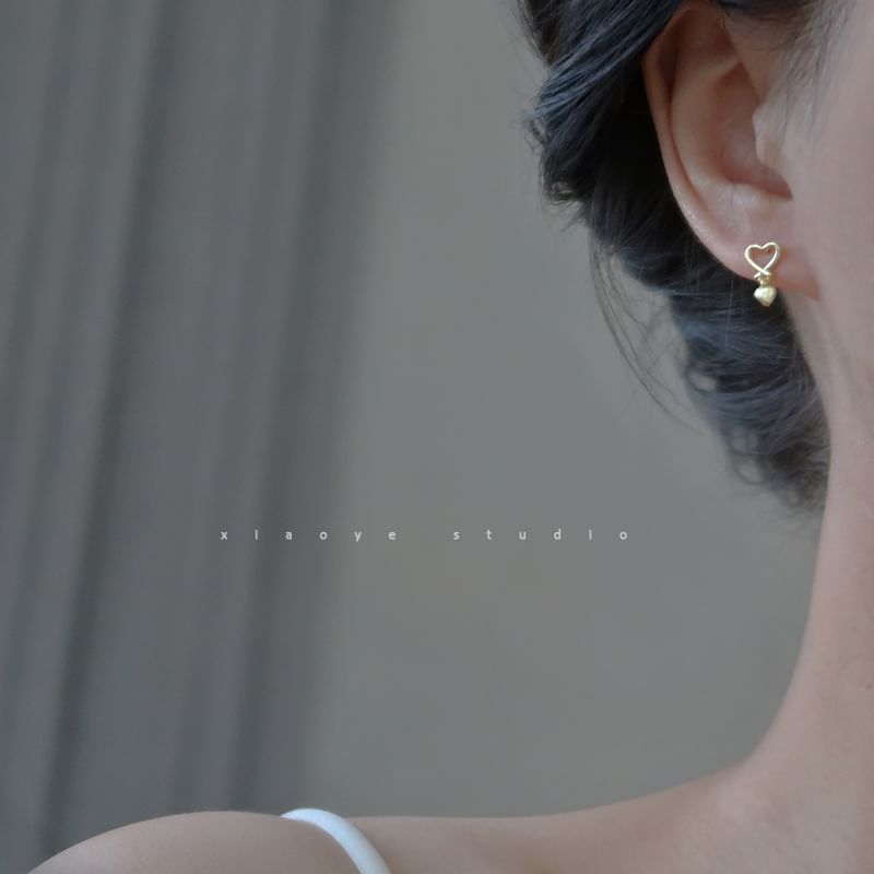 Sterling Heart Drop Earring Silver