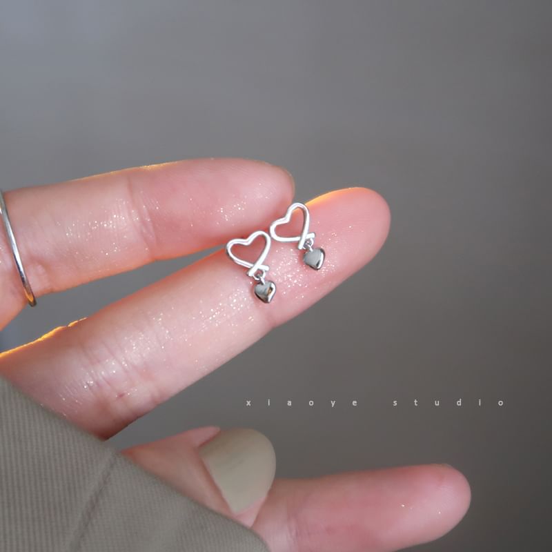 Sterling Heart Drop Earring Silver