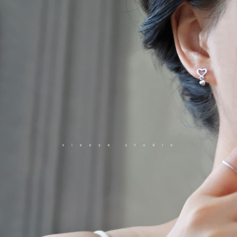 Sterling Heart Drop Earring Silver