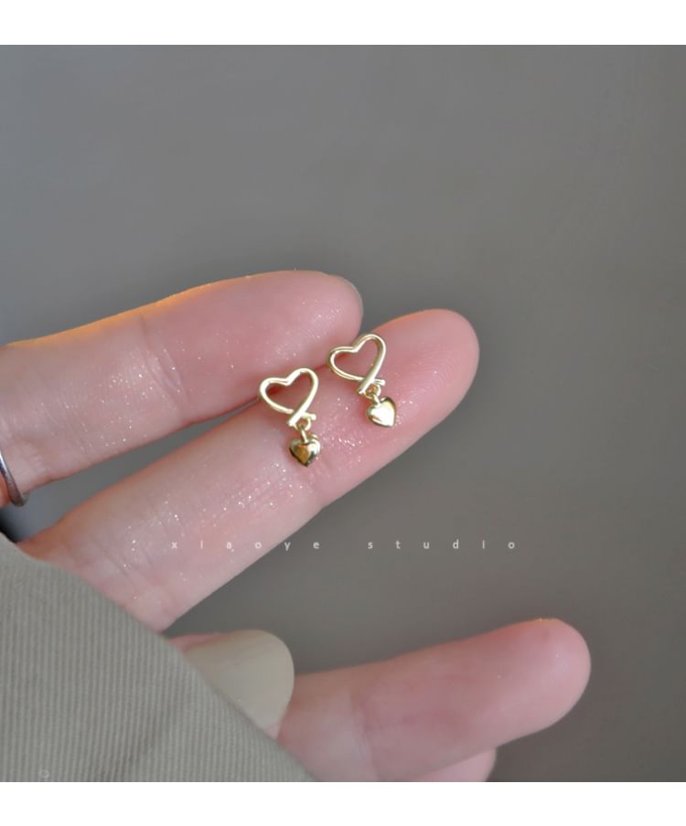 Sterling Heart Drop Earring Silver