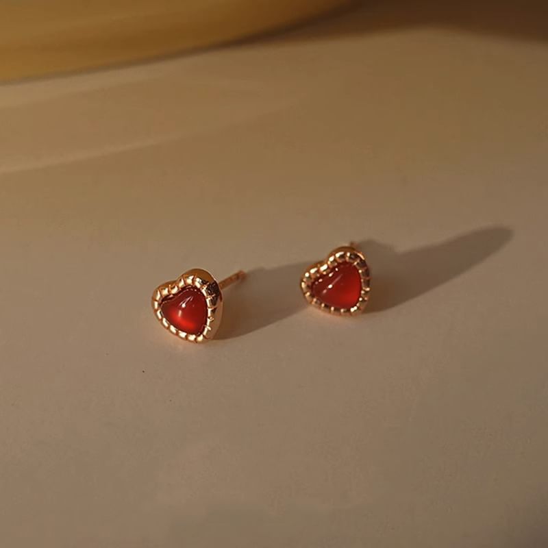 Silver Sterling Stud Heart Earring