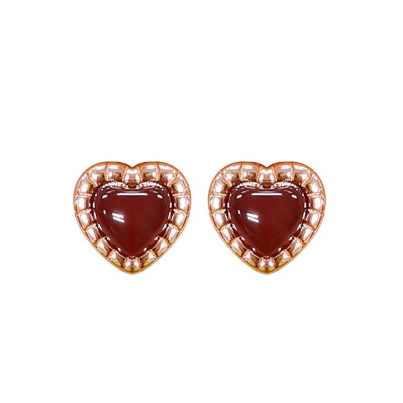 Silver Sterling Stud Heart Earring