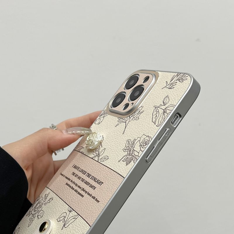 Case Phone Bell Pom Rose