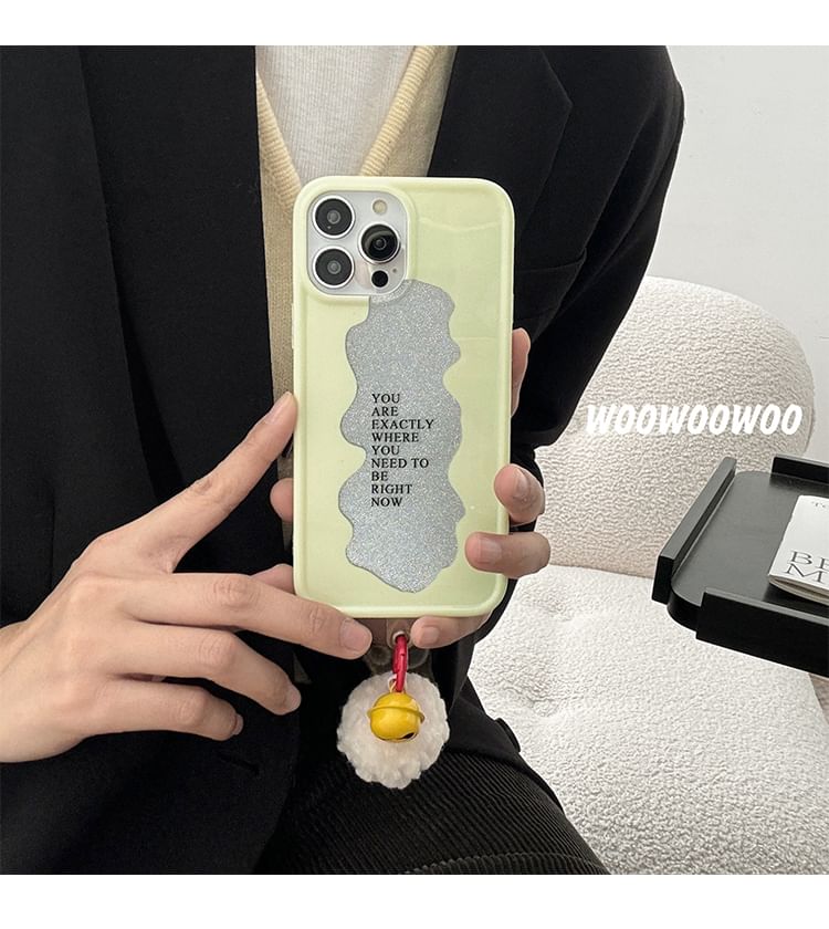 Phone Pom Lettering Bell Case