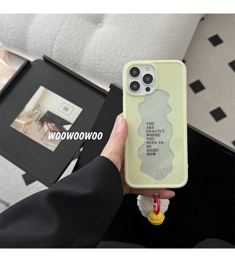 Phone Pom Lettering Bell Case